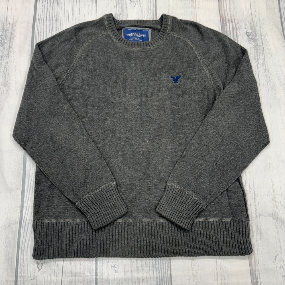 American Eagle Outfitters Crewneck Sweater 2XL‎ Gray Pullover Mens
